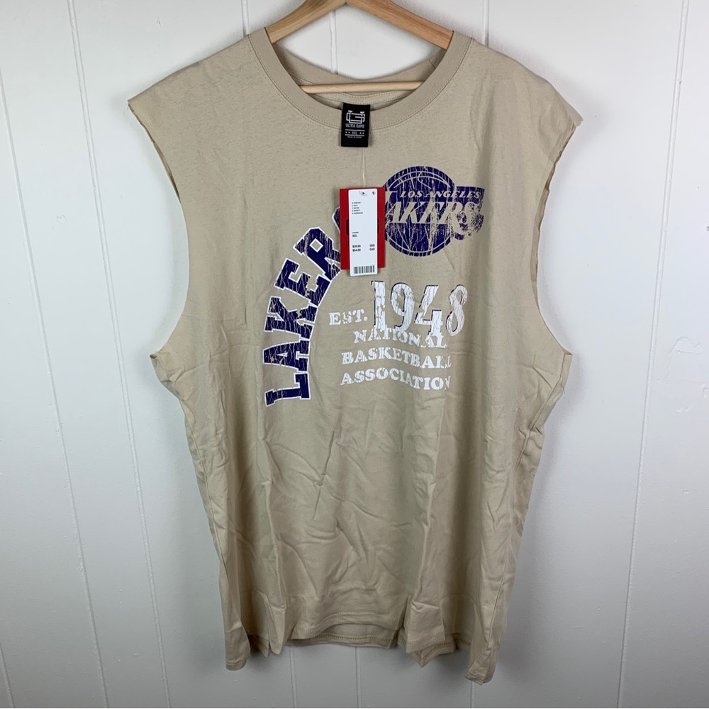 Los Angeles Lakers Tank Top Shirt Ultra Game Beige Men’s XXL NWT NBA